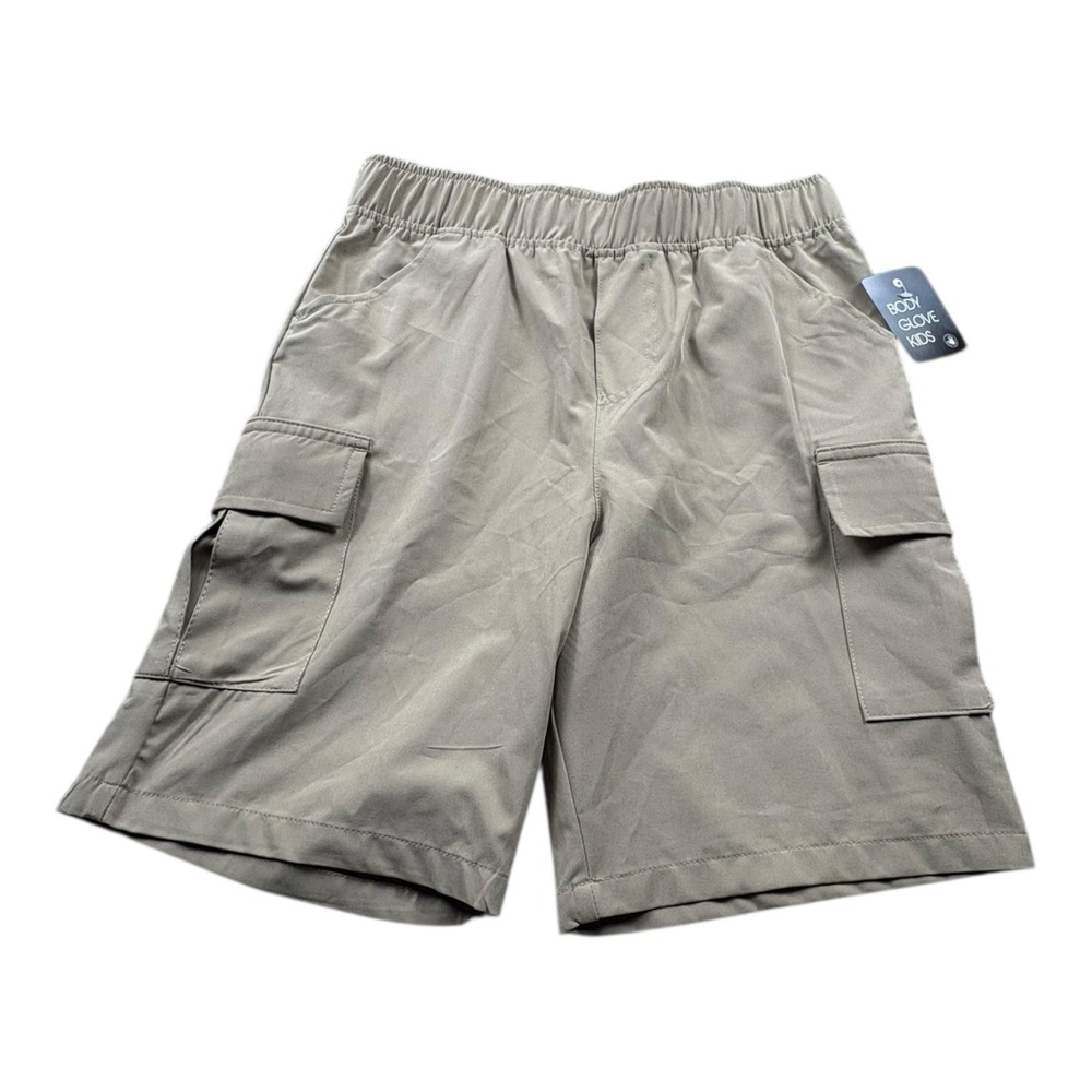 Body‎ Glove Kids Cargo Shorts Khaki Tan Elastic Waist Size M 10/12 NWT